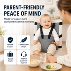 👶 Ceinture de Sécurité Portable pour Chaise Haute – Harnais à 5 Points | Tissu Oxford Lavable | Réglable | Compacte pour Voyages ✅🍼
