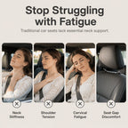 🚗Coussin de Soutien Cervical pour Appuie-tête de Voiture en Cuir Nappa Synthétique - Mousse à Mémoire de Forme à Rebond Lent | Support Ergonomique 3D | Ajustement Universel | Idéal pour les Trajets, Voyages & le Repos 🛣️
