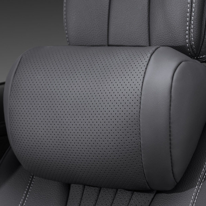 🚗Coussin de Soutien Cervical pour Appuie-tête de Voiture en Cuir Nappa Synthétique - Mousse à Mémoire de Forme à Rebond Lent | Support Ergonomique 3D | Ajustement Universel | Idéal pour les Trajets, Voyages & le Repos 🛣️