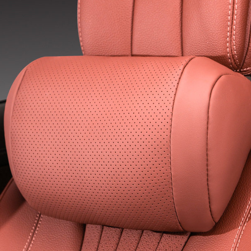 🚗Coussin de Soutien Cervical pour Appuie-tête de Voiture en Cuir Nappa Synthétique - Mousse à Mémoire de Forme à Rebond Lent | Support Ergonomique 3D | Ajustement Universel | Idéal pour les Trajets, Voyages & le Repos 🛣️