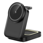 ⚡📱 Station de Recharge Sans Fil 3-en-1 Pliable – Charge Rapide 15W, Aimants N52, Recharge Simultanée Téléphone + Montre + Écouteurs – 2 Couleurs 🔋✨