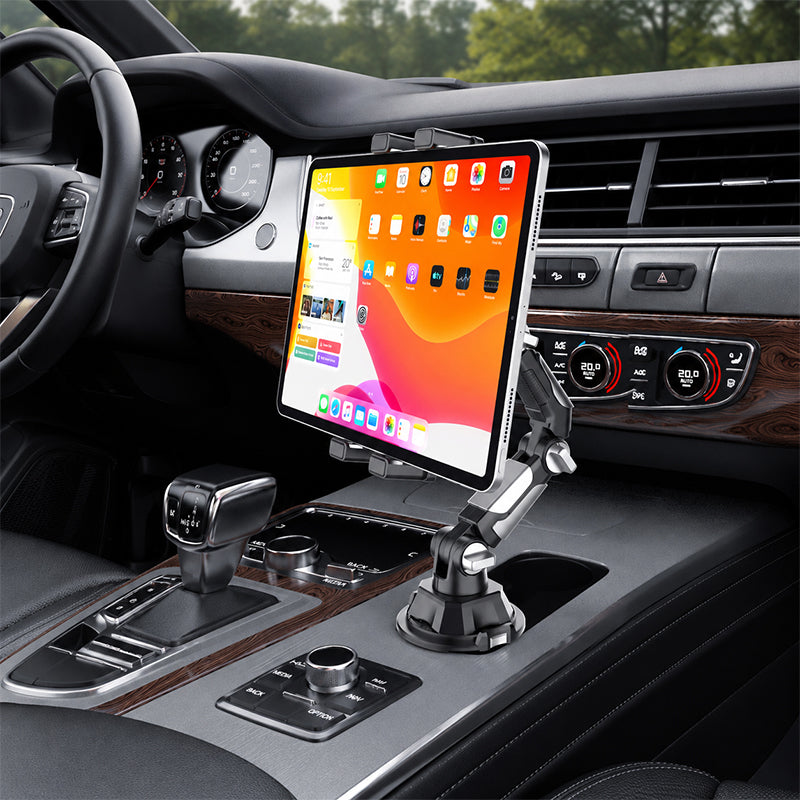 🚗📱 Support de Tablette Pliable pour Porte-Gobelet de Voiture – Rotation 1080°, Compatible jusqu'à 11", Pince Antidérapante, 325g – Pour Navigation & Divertissement 🗺️✨