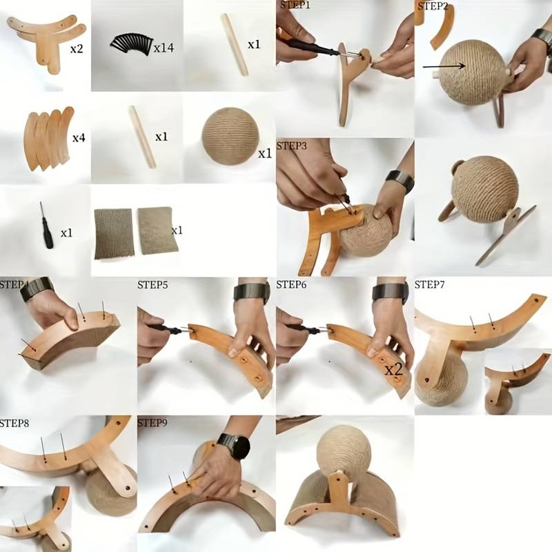 🐱🧶 Arbre à Chat Griffoir en Sisal Naturel | Balle Creuse Rotative 🔄, Double Face & Base Stable 🛡️ | Protège les Meubles 🛋️ | Taille Moyenne ou Grande 📏