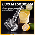 🍋🔪 Trancheuse de Cuisine Créative Ergonomique – Alliage d'Aluminium + ABS, 8 Fentes, Protège-Doigts, Crochet de Suspension – Pour Citrons, Tomates, Oignons & Fruits – 2 Versions ✨
