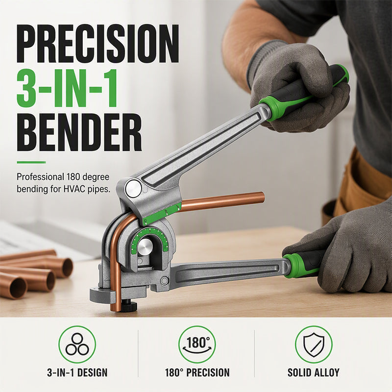 Cintreuse Manuelle 3 en 1 🔧 | Pliage Précis jusqu'à 180° 📐 | Compatible avec 1/4, 3/8 et 1/2 📏 | Outil Professionnel pour la Plomberie 🛠️