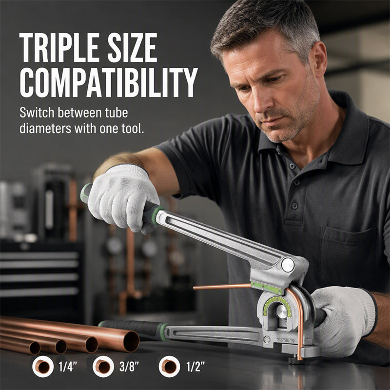 Cintreuse Manuelle 3 en 1 🔧 | Pliage Précis jusqu'à 180° 📐 | Compatible avec 1/4, 3/8 et 1/2 📏 | Outil Professionnel pour la Plomberie 🛠️