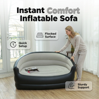 🛋️✨ Canapé Gonflable Double Portable – Surface Flocquée Douce, PVC Résistant, 138x87x71cm, 2 Places – Pour Salon, Chambre & Invités – 2 Couleurs 🌟