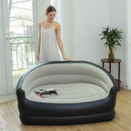 🛋️✨ Canapé Gonflable Double Portable – Surface Flocquée Douce, PVC Résistant, 138x87x71cm, 2 Places – Pour Salon, Chambre & Invités – 2 Couleurs 🌟