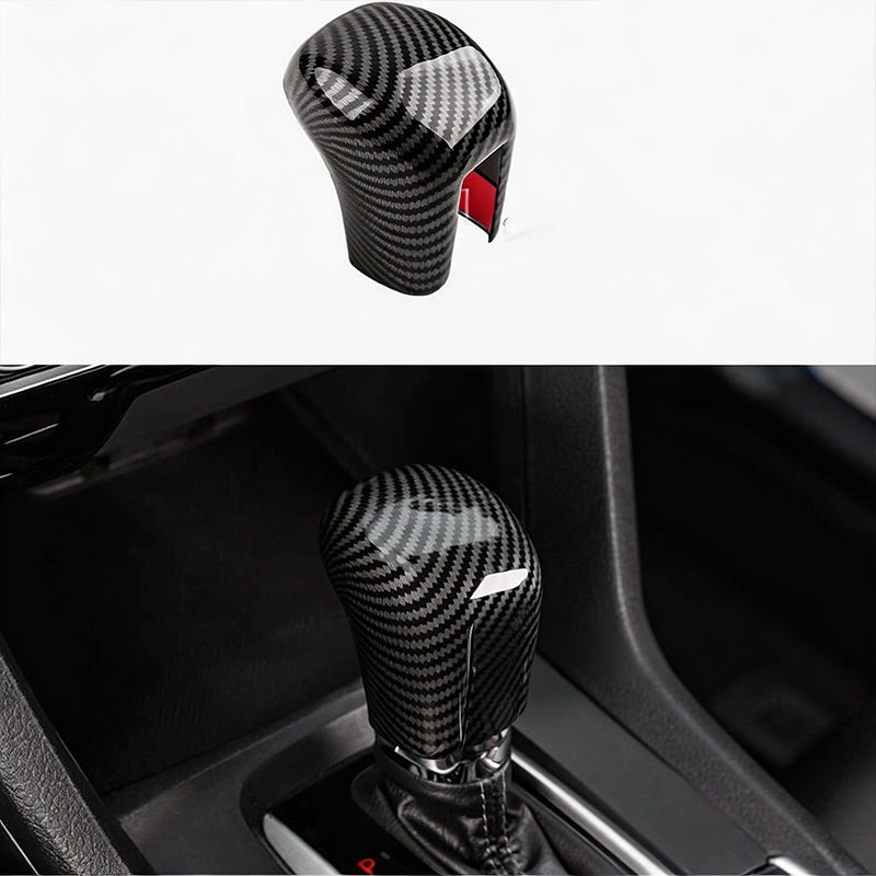🚗🏎️ Couvre-levier de vitesse Honda Civic 2018-2025 – ABS effet carbone, installation adhésive sans outils, 2 couleurs : Noir & Rouge – Protection & Style pour l'intérieur ✨