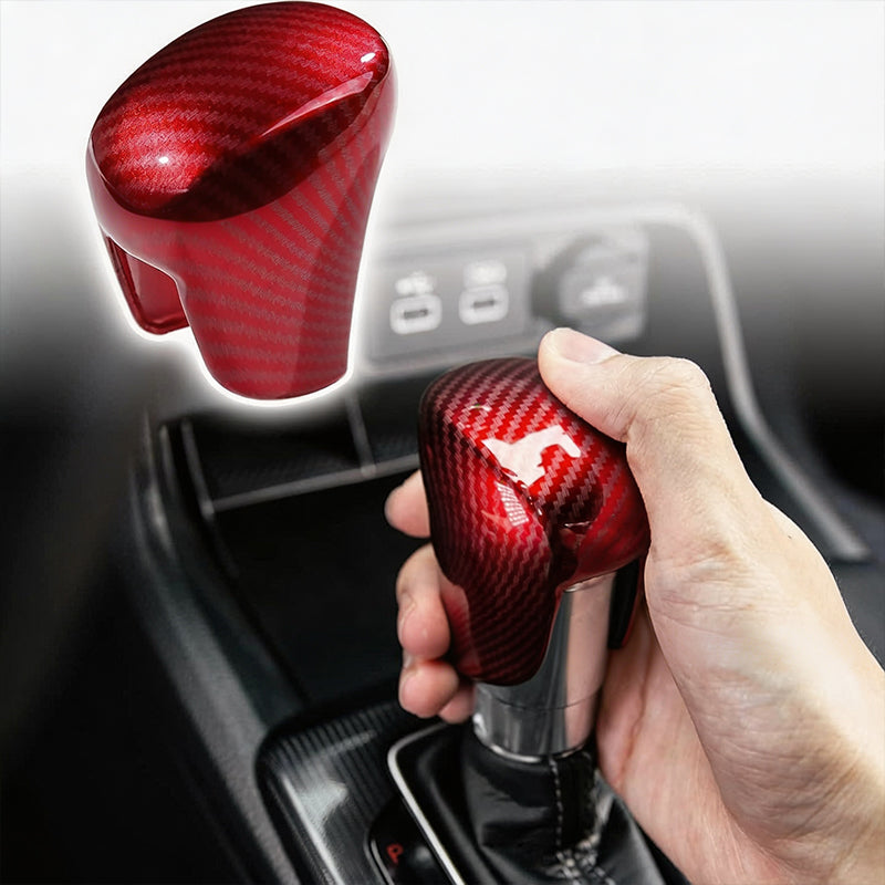 🚗🏎️ Couvre-levier de vitesse Honda Civic 2018-2025 – ABS effet carbone, installation adhésive sans outils, 2 couleurs : Noir & Rouge – Protection & Style pour l'intérieur ✨