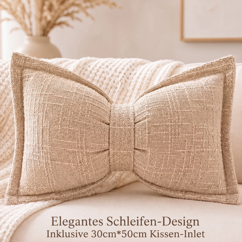 🎀 Coussin en chenille en forme de nœud | Doux coussin décoratif pour canapé et lit – Moelleux et douillet ✨