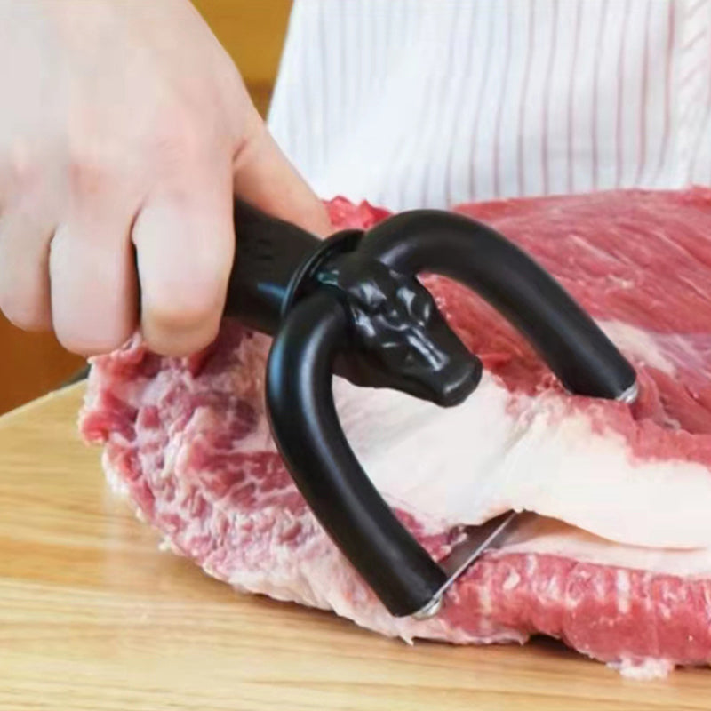 🥩 Grattoir Manuel à Graisse – Support en U | Lame en Acier Inoxydable | Poignée Ergonomique Antidérapante | Coupe Précise Sans Gâchis | Facile à Nettoyer | Pour Bœuf, Porc & Grillades 🔪🍖