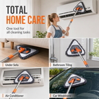 🧹✨ Balai Serpillière Triangle avec Manche Télescopique - Tête Pivotante à 360° | Raclette en Silicone | Lingettes en Microfibre & Chenille | Idéal pour Vitres, Plafonds, Coins & Meubles | 78-112 cm