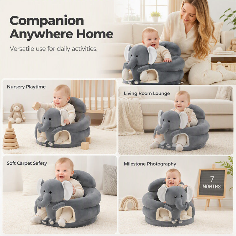 🧸 Siège de Support Doux pour Bébés – Aide à l'Assise | Rembourrage Enveloppant | Base Antidérapante | Velours Doux | 40 × 40 × 40 cm 👶✨