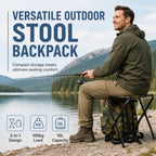 🎒 Chaise Pliante 2 en 1 avec Sac à Dos de Rangement – Siège Portable | Compartiment 10 L | Structure en Acier Renforcé | Tissu Oxford 600D | Camping, Pêche & Activités de Plein Air 🏕️