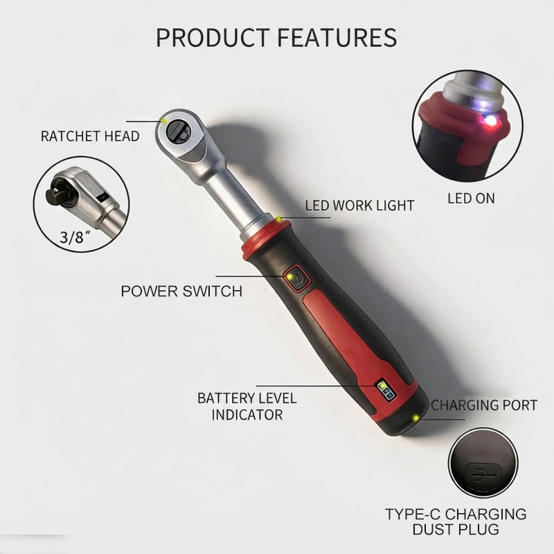 🔧 Clé à Cliquet Électrique Rechargeable 3,6V – Dévisse & Visse Rapidement dans les Espaces Étroits | Tête 1/4″ | Contrôle Manuel | Pour Voiture, Garage & Maison | Kit 3/33 Pièces ⚙️