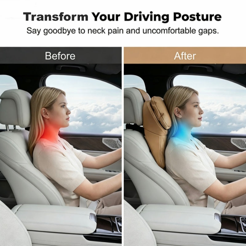 🚗 Appuie-tête de voiture en mousse à mémoire de forme | Support ergonomique 3D pour les cervicales et les épaules 🛡️ | Confort absolu pour la conduite quotidienne et les longs trajets 🛣️ | Cuir PU respirant de première qualité ✨