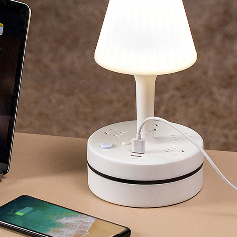 💡 Lampe de Chevet Multifonction | Prises CA et Recharge USB-C Intégrées 🔌 | Idéale pour Chambre et Bureau, Gain de Place 🛏️ | 3 Températures de Lumière 🌟
