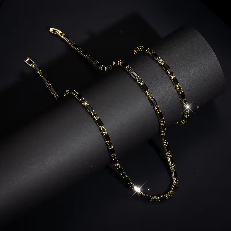 Ensemble Collier et Bracelet Femme 💎 | Zircone Cubique Scintillante ✨ | Style Élégant et Raffiné 💖 | Parfait pour Toutes les Occasions 👗