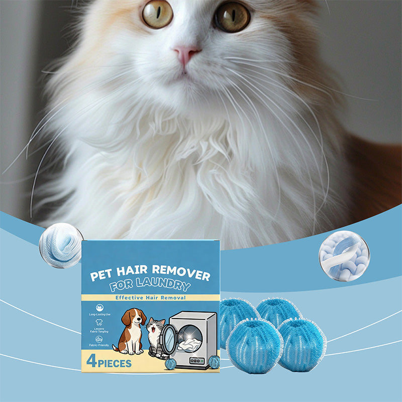 🐾 Boules Anti-Poils pour Lave-linge et Sèche-linge – Réutilisables | Capturent Poils, Fourrure et Peluches | Douces pour les Tissus | Aident à Réduire les Enchevêtrements | Lot de 4