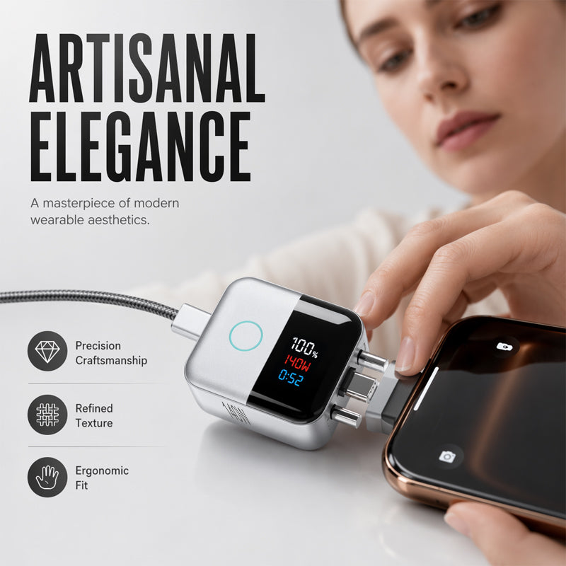 🔋 Protection de Charge USB-C Intelligente | ⚡ Puissance jusqu'à 140W | 📊 Affichage LED en Temps Réel | 🔌 Arrêt Automatique à Pleine Charge | 🌡️ Contrôle de la Température | Pour Smartphones, Tablettes et Ordinateurs Portables
