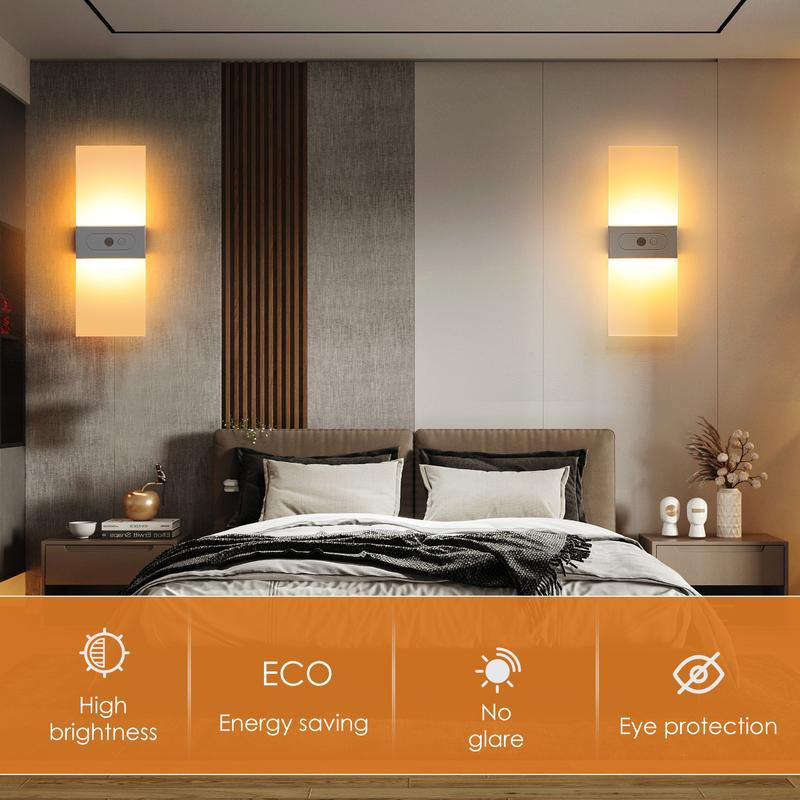 💡 Lampe Murale Rechargeable avec Détecteur de Mouvement | Lumière Réglable et 3 Teintes | Installation Polyvalente pour Couloir, Escalier et Armoire | 22 ou 27 cm 🔋