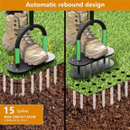 🌿 Aérateur Manuel pour Pelouse | Aération Efficace et Profonde du Sol 🌱 | Manche Réglable et Ressort d'Éjection 🔄 | Idéal pour l'Entretien du Jardin et de la Cour 🏡 | Acier au Carbone Résistant 🛠️