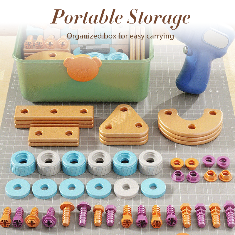 🛠️ Kit Outils Jouets Éducatifs DIY pour Enfants | Set de Construction STEM avec Perceuse Jouet 🔧 | Stimule la Créativité, la Logique et la Coordination 🧠 | Boîte de Rangement Incluse 📦 | Versions de 124 à 190 Pièces 👦👧