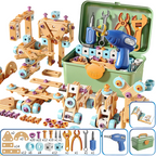 🛠️ Kit Outils Jouets Éducatifs DIY pour Enfants | Set de Construction STEM avec Perceuse Jouet 🔧 | Stimule la Créativité, la Logique et la Coordination 🧠 | Boîte de Rangement Incluse 📦 | Versions de 124 à 190 Pièces 👦👧