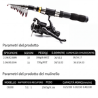 🎣Kit de Pêche Complet Portable | Canne Télescopique en Fibre de Verre 💪 | Moulinet Fluide et Appâts Inclus 🐟 | Idéal pour les Voyages et le Camping 🎒