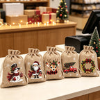 Sacs Cadeaux de Noël avec Cordon 🎄 | Design Festif 🎅 | Réutilisables ♻️ | Parfaits pour les Bonbons et Petits Cadeaux 🎁