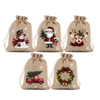 Sacs Cadeaux de Noël avec Cordon 🎄 | Design Festif 🎅 | Réutilisables ♻️ | Parfaits pour les Bonbons et Petits Cadeaux 🎁