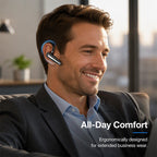 🎧 Oreillette Bluetooth Mono avec Serre-Tête Réglable | Double Microphone Anti-Bruit pour Appels Cristallins 🎙️ | Rotation à 180°, Droite ou Gauche 🔄 | IPX5 et Étui de Chargement 500 mAh 💦 | Idéal pour le Travail, les Réunions et les Voyages 🚗