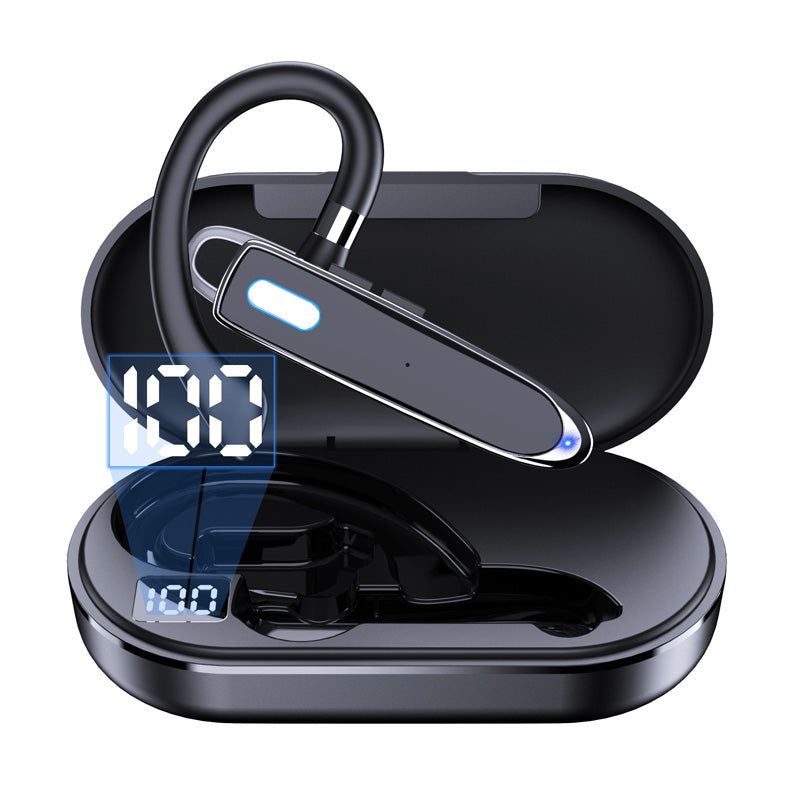 🎧 Oreillette Bluetooth Mono avec Serre-Tête Réglable | Double Microphone Anti-Bruit pour Appels Cristallins 🎙️ | Rotation à 180°, Droite ou Gauche 🔄 | IPX5 et Étui de Chargement 500 mAh 💦 | Idéal pour le Travail, les Réunions et les Voyages 🚗