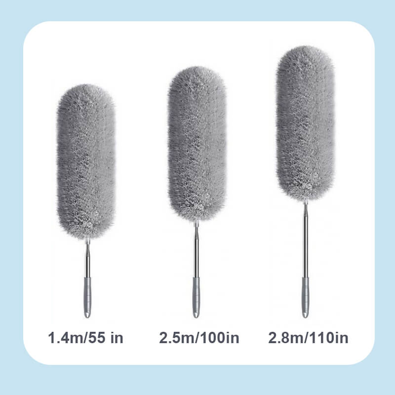 🧹 Plumeau Télescopique en Microfibre | ✨ Capture la Poussière comme un Aimant | 🏠 Idéal pour les Plafonds Hauts et les Espaces Étroits | 📏 Tête Pliable et Manche Extensible (Jusqu'à 2.8m)