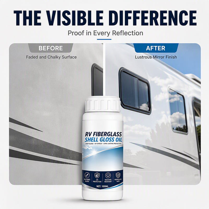 Huile Lustrante pour Fibre de Verre de Camping-car 🚐 | Restaure la Brillance ✨ | Protection UV Extrême ☀️ | Hydrofuge et Facile à Appliquer 💧