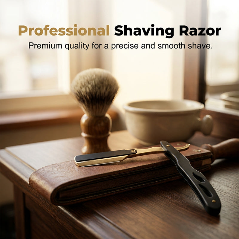 🪒 Rasoir de Barbier Pliant en Métal | Pivot Ergonomique à 270° 🔄 | Chargement Rapide des Lames par Clip ⚙️ | Rasage de Précision à Domicile ✨ | Plié Environ 14 cm · 60 g 📏