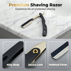 🪒 Rasoir de Barbier Pliant en Métal | Pivot Ergonomique à 270° 🔄 | Chargement Rapide des Lames par Clip ⚙️ | Rasage de Précision à Domicile ✨ | Plié Environ 14 cm · 60 g 📏