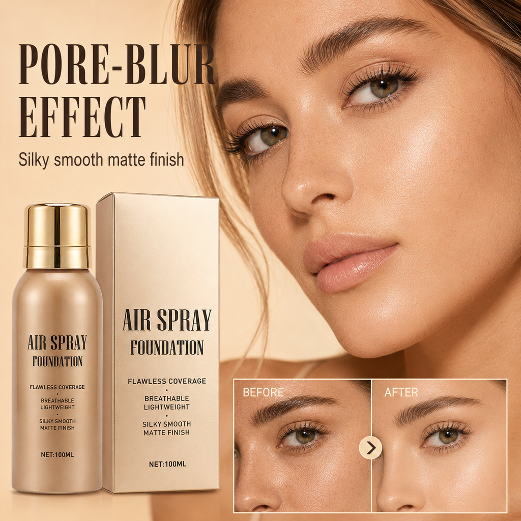 🎁 Deux pour le prix d'un |💄 Fond de Teint Spray Effet Aérographe | Waterproof et Anti-Transpiration, Tenue Toute la Journée 💦 | Formule Légère et Respirante 🌿 | 4 Teintes, 100 ml 🎨