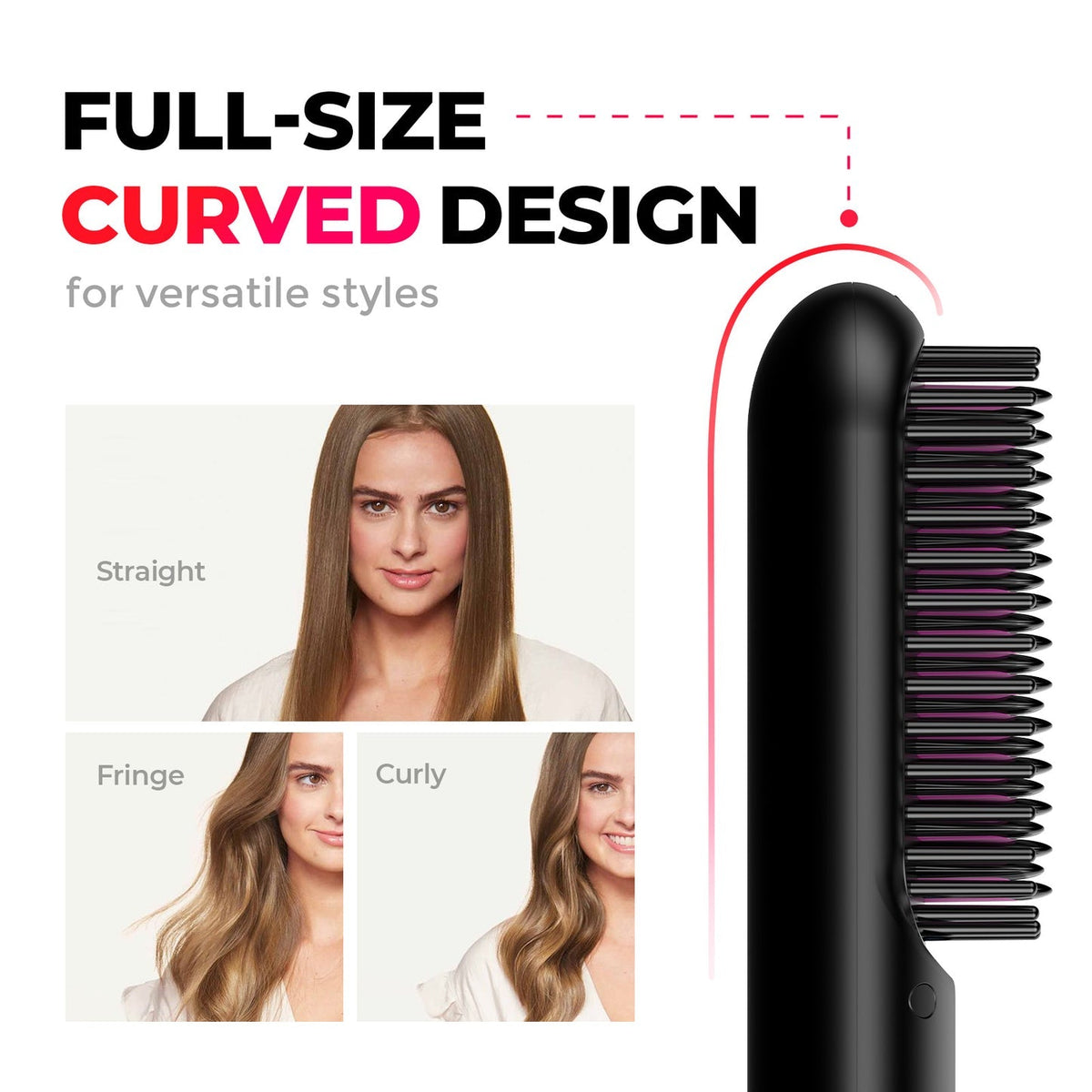 Brosse lissante chauffante pour femme